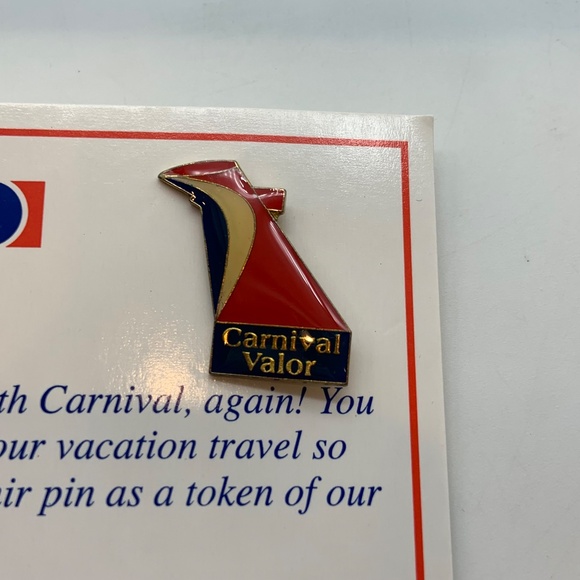 VTG Carnival Cruise Lines Carnival Valor Collectible Lapel Pin and Card - Picture 3 of 7